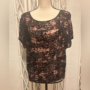 Club Monaco Sheer Burnout Velvet Layering Top | Size S